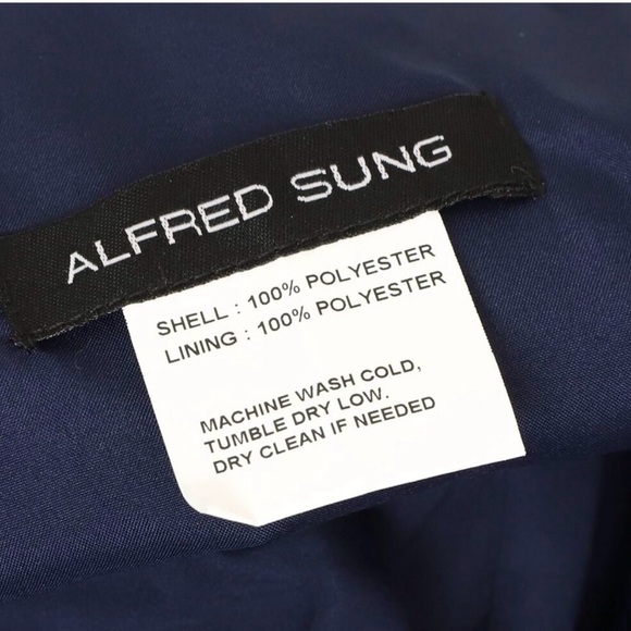 ALFRED SUNG D815S One-Shoulder A-Line Gown
18 Midnight Blue Formal Dress NEW B57 - Picture 2 of 2